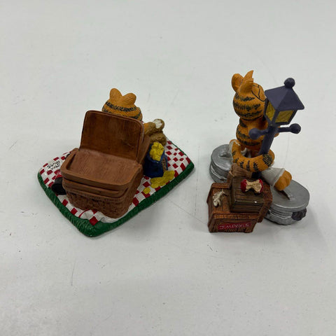 Vintage Garfield Figurine 3 Pc Lot Danbury Mint Gourmet Serenade Rattle 80s 90s