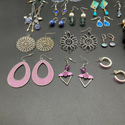 Wearable Statement Earrings Jewelry Lot 30 Pairs Boho Beaded Tassel Filigree