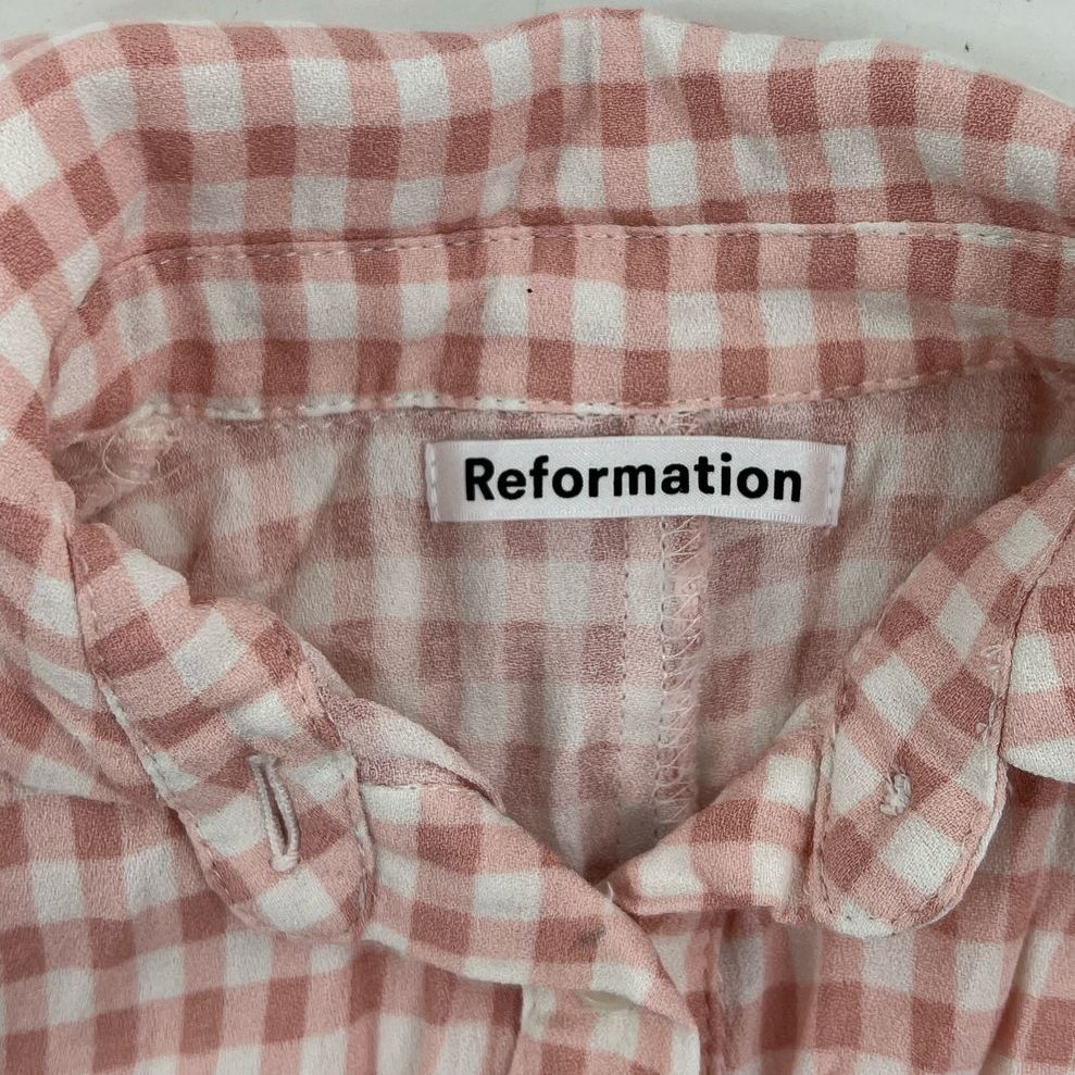 Toddler Girl's Reformation Pink Checkered Rayon Blend Casual Dress - Size 2T