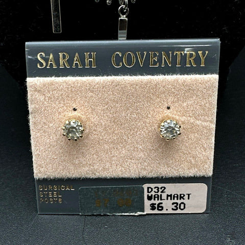 Vintage Sarah Coventry Jewelry Lot 5pc Bib Necklace Brooches Stud Earrings