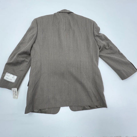 NWT Vintage 80s Saxony Hall Brown Wool Blend Kent Sport Coat Blazer Men's 42S