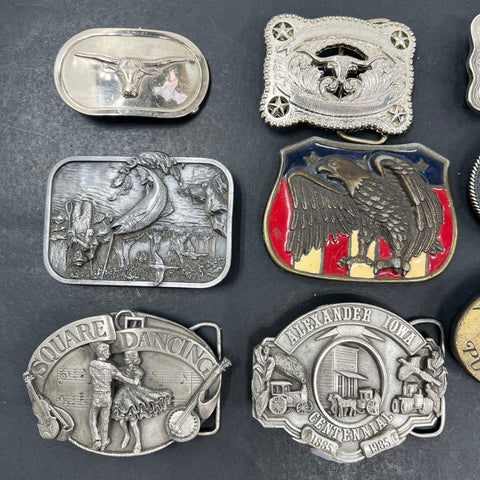 Vintage 80s Western Rodeo Cowboy Belt Buckle Lot of 9 Ariat USA Made