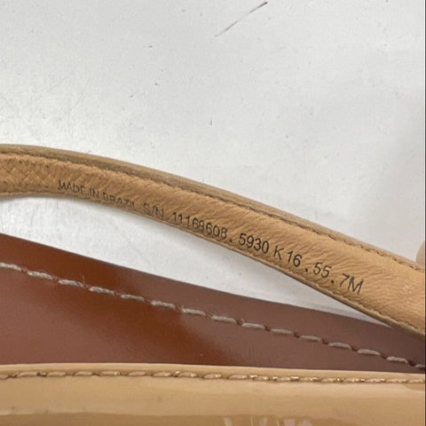 Tory Burch Miller Makeup Tan Patent Leather Thong Sandals Size 7M