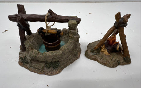 Nativity Scene Set Lot 17 Pieces Large Scale With Stable Hand-Painted Ceramic