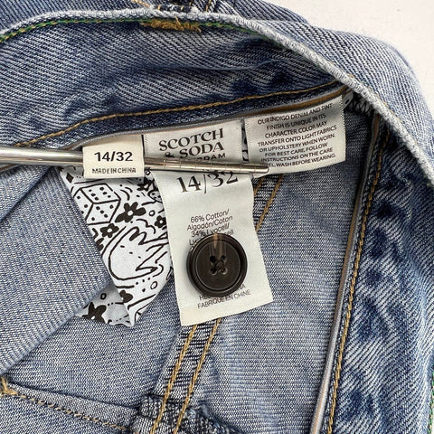 Scotch & Soda Women's Blue Flatiron Wide Leg High Rise Jeans NWT Sz 32