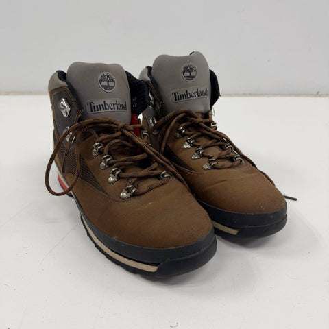 Timberland Euro Hiker Brown Grey Fabric Hiking Boots Men's Size 11 A226H