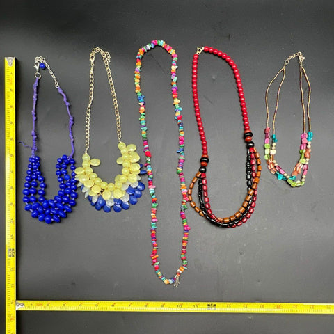 Mixed Beaded Statement Necklace Lot 1lb Fashion Costume Jewelry Bohemian Style
