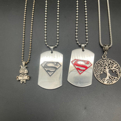 Superman & Inspirational Jewelry Lot of 11 Necklaces Dog Tags Tree of Life