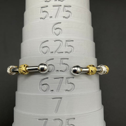 Chelsea Charles Golf Goddess Stroke Counter Bracelet Silver & Gold Tone Size 6.5