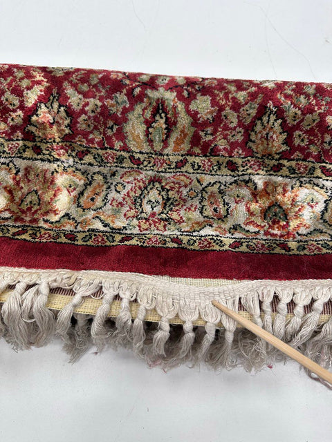Vintage Eastern Style Runner Rug Red Floral Burgundy 90" x 30" (7.5' x 2.5')