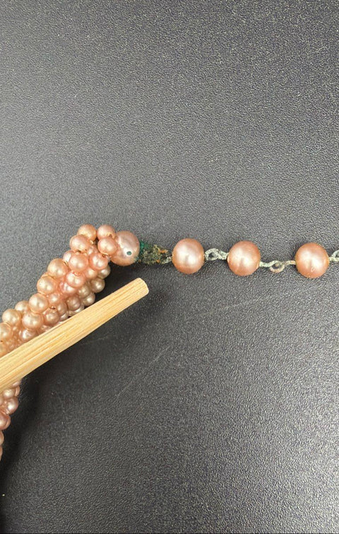 Vintage Costume Jewelry Lot 6pc Pink Blue Faux Pearl Necklaces Bracelet