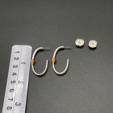 Robert Lee Morris Soho Sterling Silver 925 Wire Wrapped Hoop Earrings