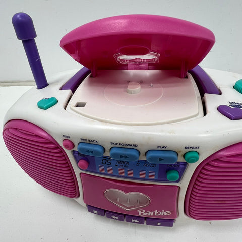 Vintage 1999 Barbie Dance With Me Talking Boombox CD Player Radio KIDdesigns