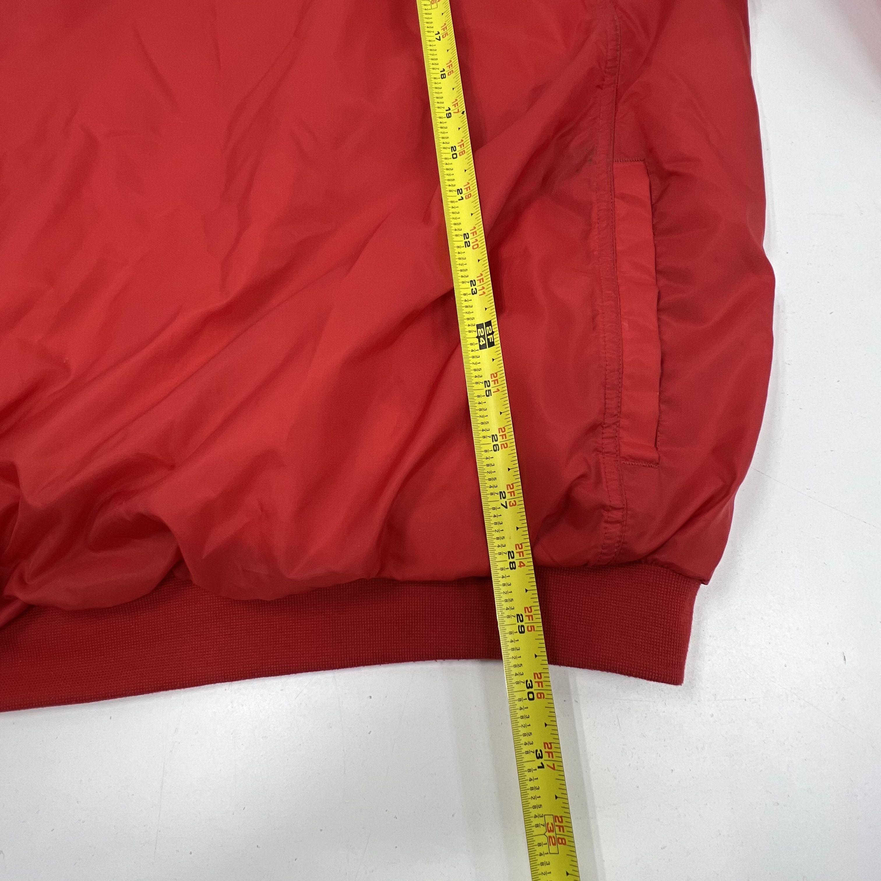 Vintage 90s adidas Red Team V-Neck Nylon Pullover Windbreaker Mens 2XL