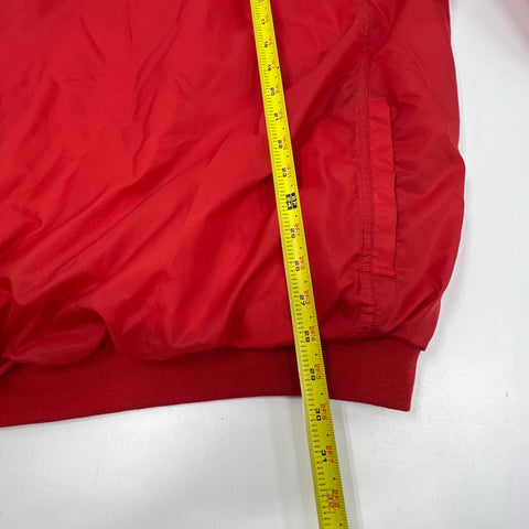 Vintage 90s adidas Red Team V-Neck Nylon Pullover Windbreaker Mens 2XL