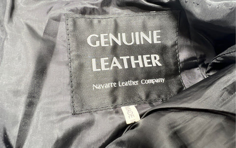 Vintage 90s Navarre Leather Co Men's Black Patchwork Genuine Leather Pants