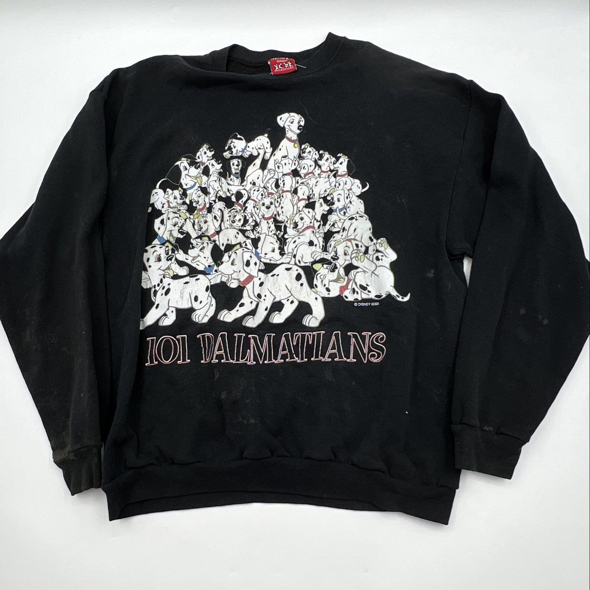 古着 Disney STORE One Hundred and One Dalmatians 101匹わんちゃん キャラクタースウェットシャツ トレーナー メンズL相当 ヴィンテージ/eaa614404 Vintage 90s Disney 101 Dalmatians Portrait Graphic Sweatshirt