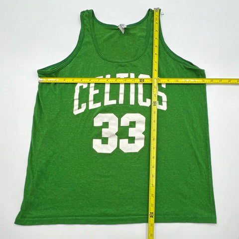 Vintage 80s Boston Celtics Larry Bird 33 Tank Top Single Stitch Logo 7 Sz XL