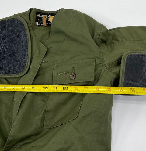 Vintage 10X Green Canvas Padded Shooting Hunting Field Coat Men's