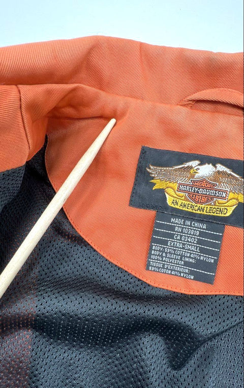 Vintage Harley-Davidson Women's Cotton Nylon Rider Jacket Rust Orange Sz XS