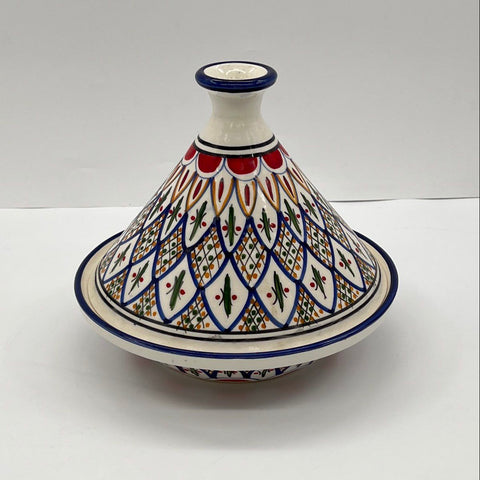 Le Souk Ceramique Hand Painted Tunisian Ceramic Tagine 2 Piece Set 9 Inch