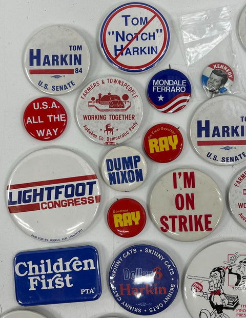 Vintage Political Pin Lot Reagan Bush Kennedy Nixon Dole 50+ Campaign Buttons