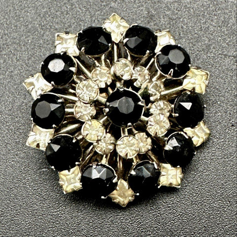 Vintage to Modern Costume Jewelry Lot of 7 Brooches Rhinestone Hearts Rose Crown