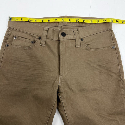 Uniqlo Men's Brown T-000 Original Basic Skinny Fit Tapered Pants Sz 30