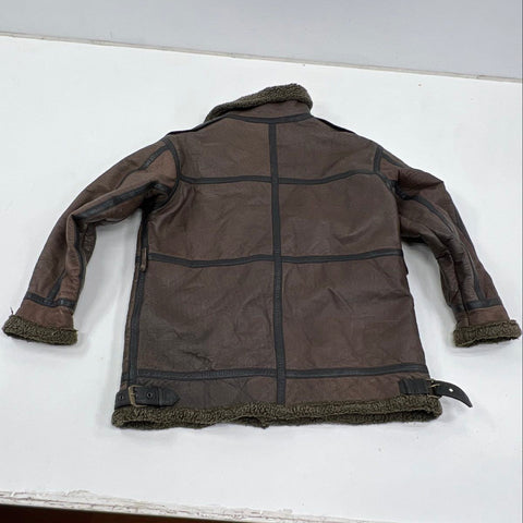 Vintage 80s Country Club B-3 Bomber Shearling Lined Leather Flight Jacket Sz M