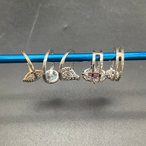 Bomb Party Fashion Rings Jewelry Lot of 5 Silver Tone Sizes 9 and 10