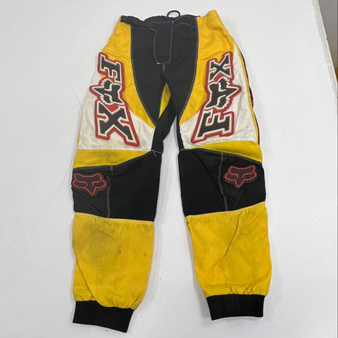 Fox Racing Kids Youth 180 Motocross Pants Yellow Black Vintage Y2K Size 12-14