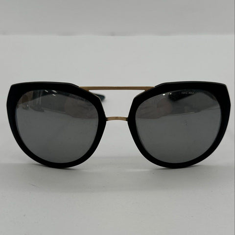Nike Women's Flex Motion Sunglasses Black Gold EV1016 010 Grey Mirrored Lens
