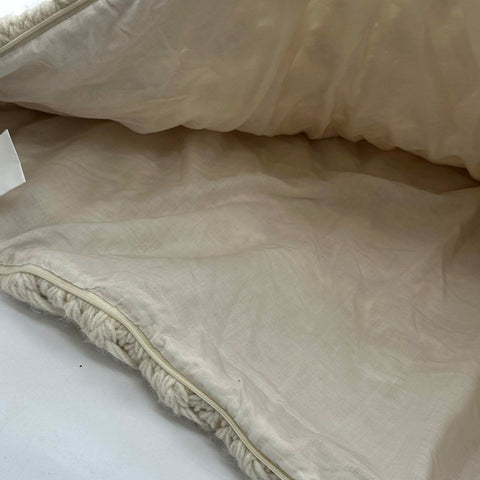 Pottery Barn Chunky Braided Knit Pillow Cover Cream 16x26 Lumbar Vintage 2014