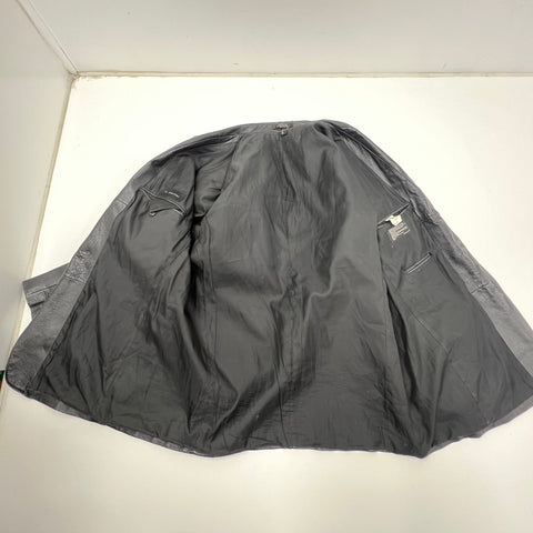 Y2K J. Ferrar Black Leather Blazer Sport Coat Jacket Men's XL