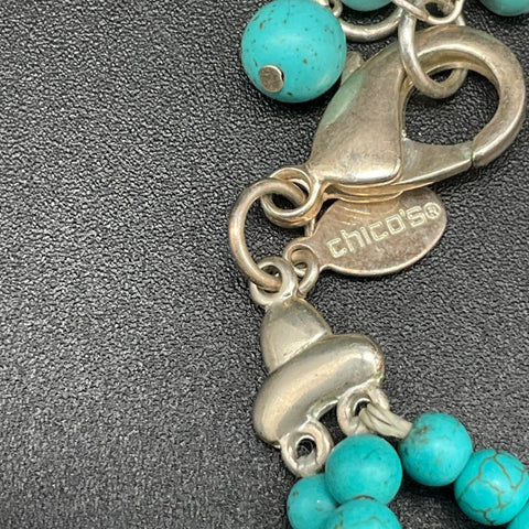 Chico's Avenue Sophia Beaded Statement Necklace Lot of 5 Multi-strand Turquoise