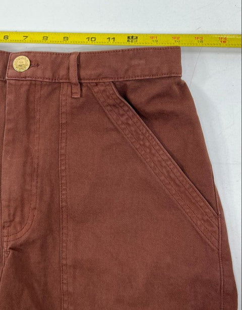 Big Bud Press Women's Work Shorts Brown High Rise Cotton Twill Size S
