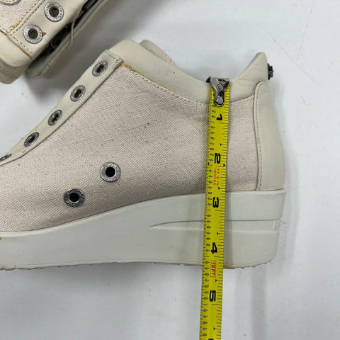 Rucoline Agile Jackie 226A GlitterNet Argento Cream High Top Sneaker Size 7