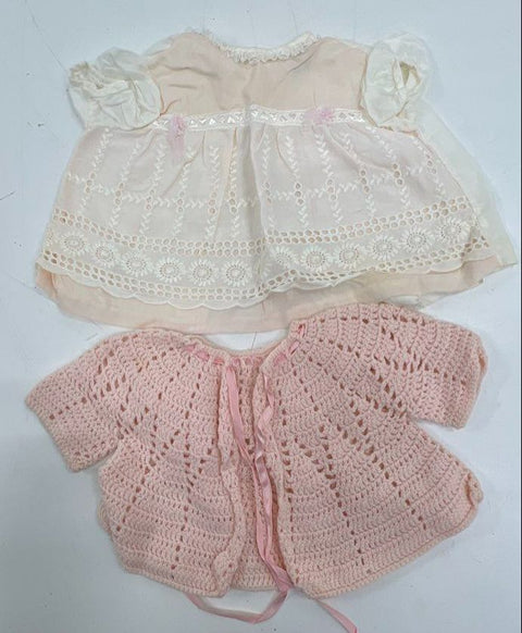 14pc Lot Vintage Baby Childrens Clothes Knit Sweaters Dresses Rompers Mid-Cent