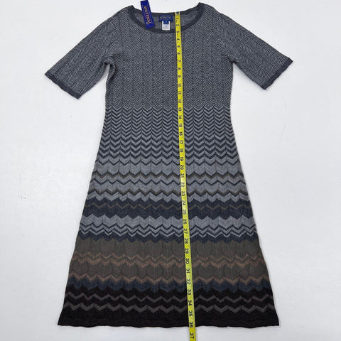Pendleton Women's Merino Wool Chevron Knit Dress Gray Multi Sz XS NWT