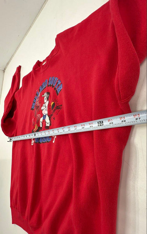 Vintage 90s Millard South Music Hanes Heavyweight Sweatshirt Red Sz XXL
