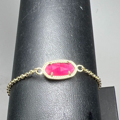 Kendra Scott Pink Rhinestone Adjustable Gold tone Bracelet