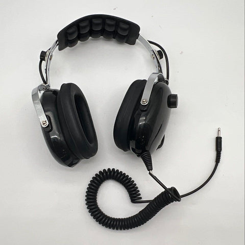 Vintage Track Scan Racing Scanner Headphones Wired Coiled Cable Tested Working