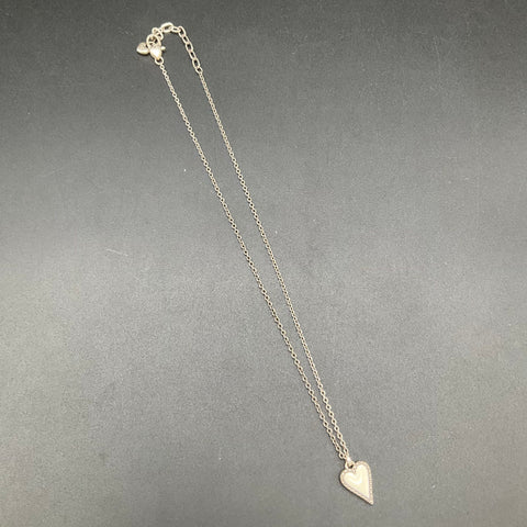 Brighton Jewelry Lot 2 Necklaces Silver Tone Heart Pendant Cross