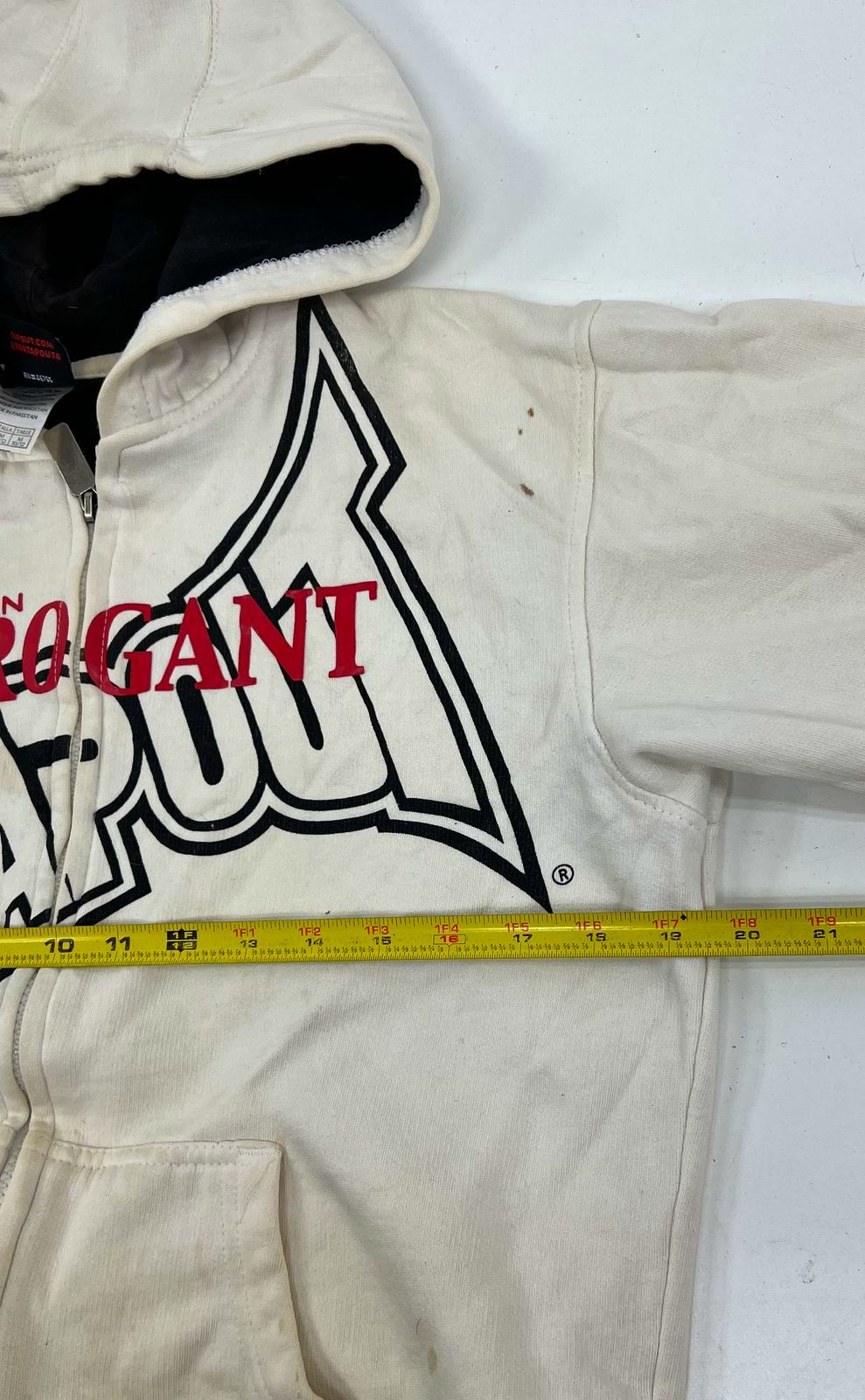 Vintage Y2K Tapout Boys Full Zip Graphic Hoodie Sweatshirt M 10/12 White MMA