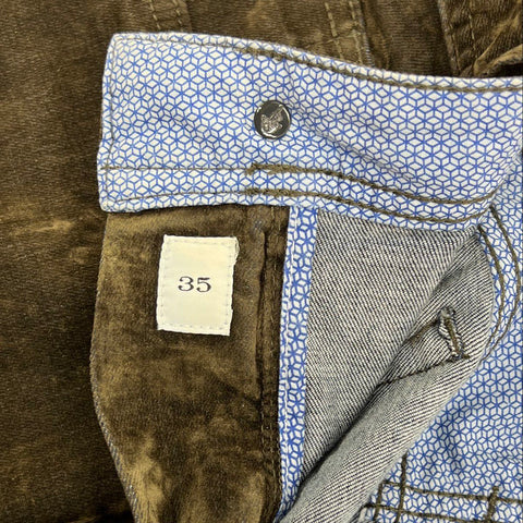 Robert Graham Men's Brown Velvet Corduroy Straight Leg Jeans Pants Size 35x30