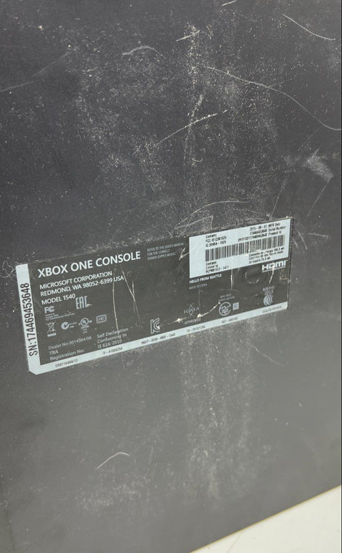 Microsoft Xbox One Console Model 1540 For Parts/Repair Error E102