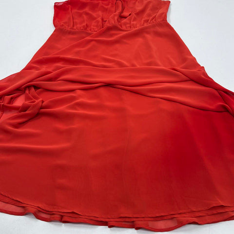 Ann Taylor Women's Red Tie Neck Sleeveless Fit and Flare Dress Sz 14 NWT