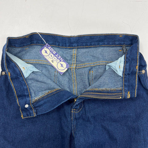Net Boy Boys Vintage Y2K Wide Leg Dark Wash Denim Jeans Sz 12 NWT