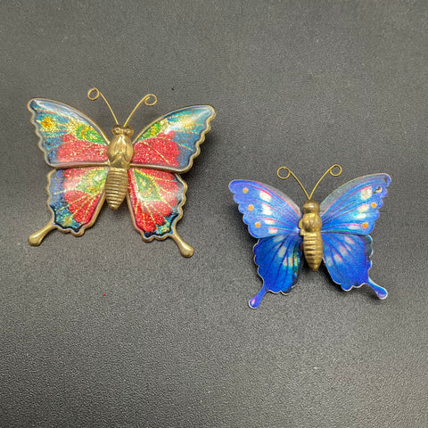 Vintage Sarah Coventry & Costume Jewelry Butterfly Brooches Lot of 6 Enamel