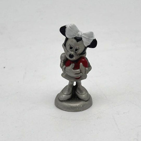 Disney Pewter Figurine Lot Mickey Mouse Golfing Minnie Mouse Heart 2 Pieces